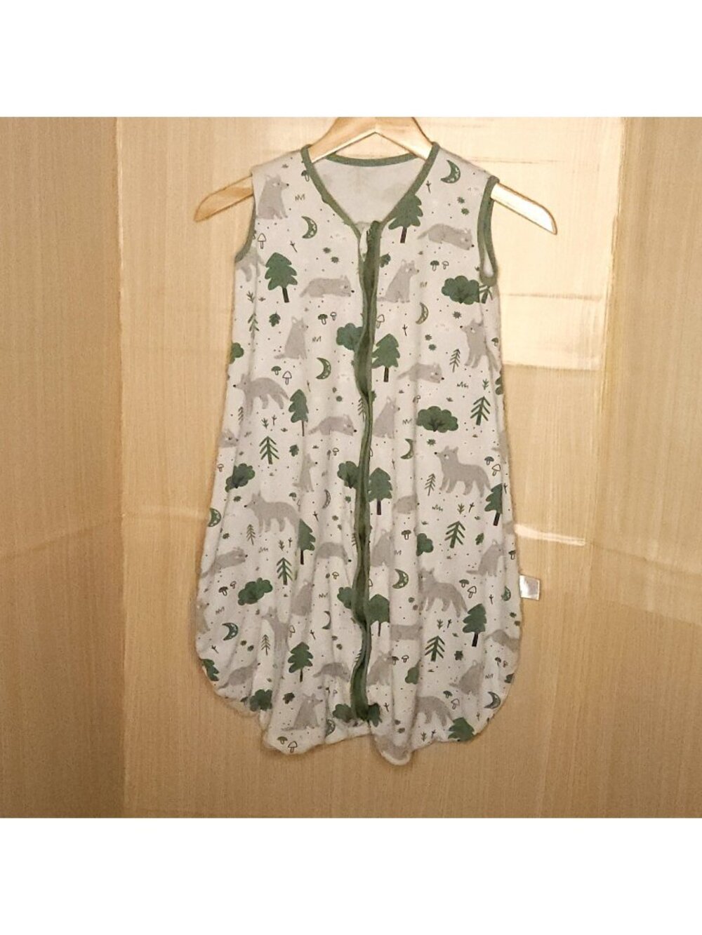 Yoofos Toddler Wolf Print Sleeveless Knit Wearable Blanket 18-24